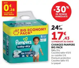 Hyper U Pampers baby-dry offre
