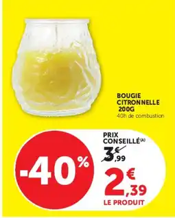 Hyper U BOUGIE CITRONNELLE offre