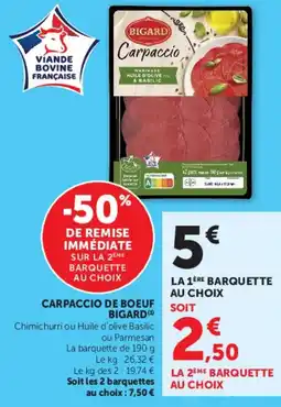 Hyper U Bigard carpaccio de boeuf offre