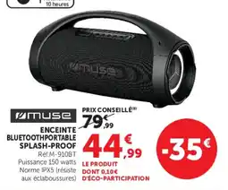 Hyper U MUSE Enceinte Bluetooth portable splash-proof offre