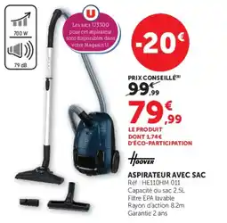 Hyper U Hoover Aspirateur avec sac offre