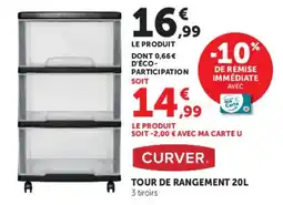 Hyper U CURVER TOUR DE RANGEMENT 20L offre
