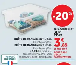 Hyper U BOÎTE DE RANGEMENT offre