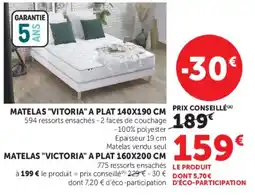 Hyper U Mattelas victoria a plat offre
