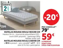 Hyper U Mattelas mousse roule offre