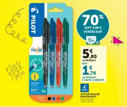 Hyper U Pilot 4 stylos roller frixion offre
