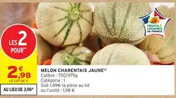 Intermarché MELON CHARENTAIS JAUNE offre