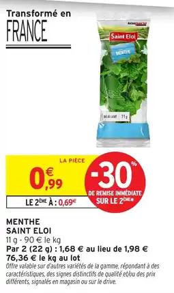 Intermarché Saint Eloi Menthe offre