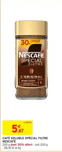 Intermarché NESCAFE CAFÉ SOLUBLE SPÉCIAL FILTRE offre