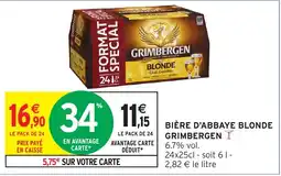 Intermarché GRIMBERGEN BIÈRE D'ABBAYE BLONDE offre