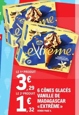 E.Leclerc Express Nestlé Extreme 6 cones glaces vanilla de madagascar offre