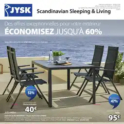 JYSK JUTLANDIA Table de jardin MADERUP + Chaise inclinable LOMMA offre