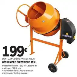 E.Leclerc Brico BÉTONNIÈRE ÉLECTRIQUE 125 L offre