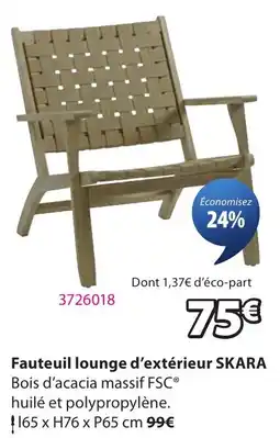 JYSK SKARA Fauteuil lounge d'extérieur offre