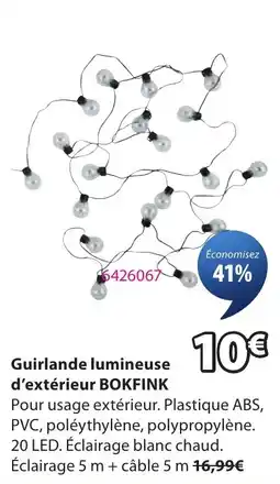 JYSK BOKFINK Guirlande lumineuse d'extérieur offre