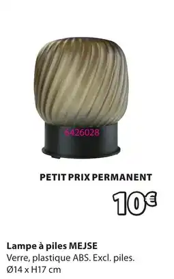 JYSK MEJSE Lampe à piles offre