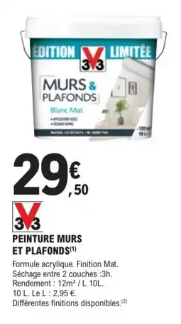 E.Leclerc Brico V33 PEINTURE MURS ET PLAFONDS offre