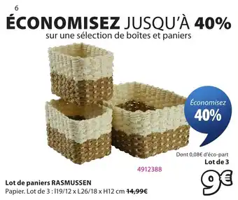 JYSK RASMUSSEN paniers offre