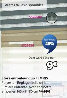 JYSK FEMRIS Store enrouleur duo offre