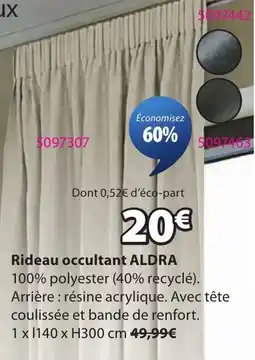 JYSK ALDRA Rideau occultant offre