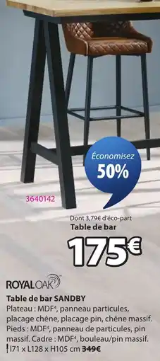JYSK ROYALOAK Table de bar SANDBY offre
