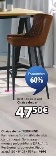 JYSK PEBRINGE Chaise de bar offre