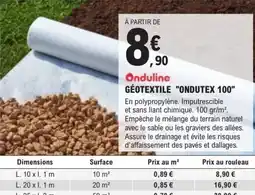 E.Leclerc Brico Onduline GÉOTEXTILE "ONDUTEX 100" offre