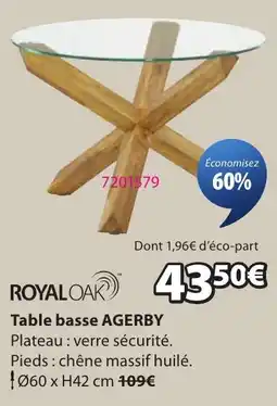 JYSK ROYALOAK Table basse AGERBY offre