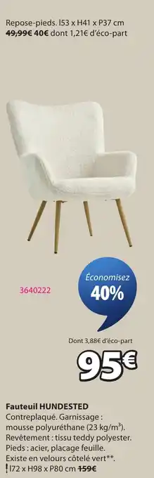 JYSK HUNDESTED Fauteuil offre