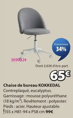 JYSK KOKKEDAL Chaise de bureau offre