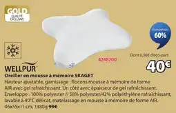 JYSK WELLPUR Oreiller en mousse à mémoire SKAGET offre