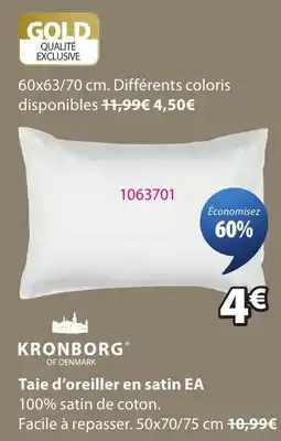 JYSK KRONBORG Taie d'oreiller en satin EA offre