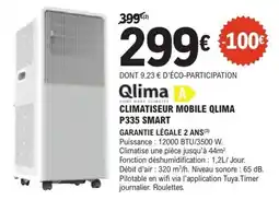 E.Leclerc Brico Qlima CLIMATISEUR MOBILE QLIMA P335 SMART offre