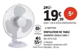 E.Leclerc Brico optimea VENTILATEUR DE TABLE offre