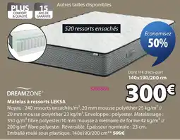 JYSK DREAMZONE Matelas à ressorts LEKSA offre