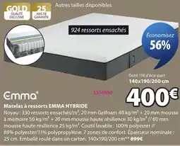 JYSK Emma Matelas à ressorts EMMA HYBRIDE offre