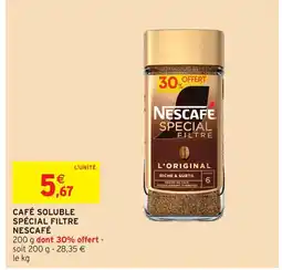 Intermarché Hyper Nescafé café soluble spécial filtre offre