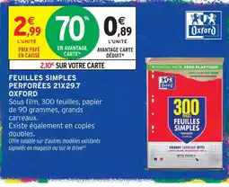 Intermarché Hyper Oxford feuilles simples perforées 21x29.7 offre
