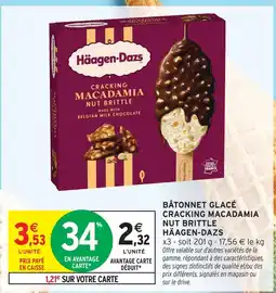 Intermarché Hyper Häagen-dazs bâtonnet glacé cracking macadamia nut brittle offre