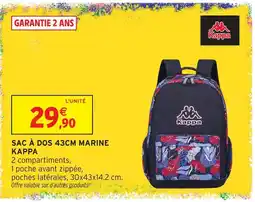 Intermarché Hyper Kappa sac à dos 43cm marine offre