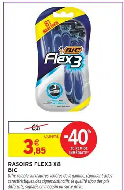 Intermarché Hyper Bic rasoirs flex3 x8 offre