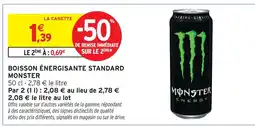 Intermarché Hyper Monster boisson énergisante standard offre