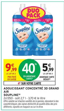 Intermarché Hyper Soupline adoucissant concentré 3d grand air offre