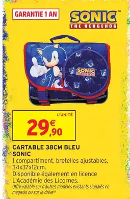 Intermarché Hyper Cartable 38cm bleu sonic offre