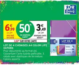 Intermarché Hyper Oxford lot de 4 chemises a4 color life offre