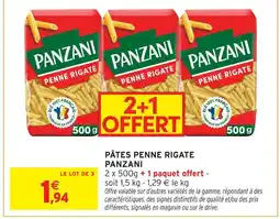 Intermarché Hyper Panzani penne rigate offre