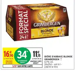 Intermarché Hyper Grimbergen bière d'abbaye blonde offre