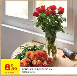 Intermarché Hyper Bouquet 15 roses 50 cm offre
