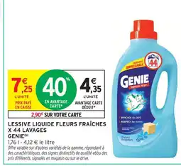 Intermarché Hyper Genie lessive liquide fleurs fraîches lessive liquide fleurs fraîches offre