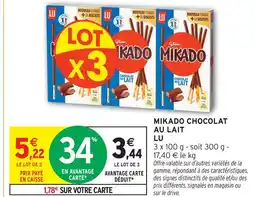 Intermarché Hyper Lu mikado chocolat au lait offre